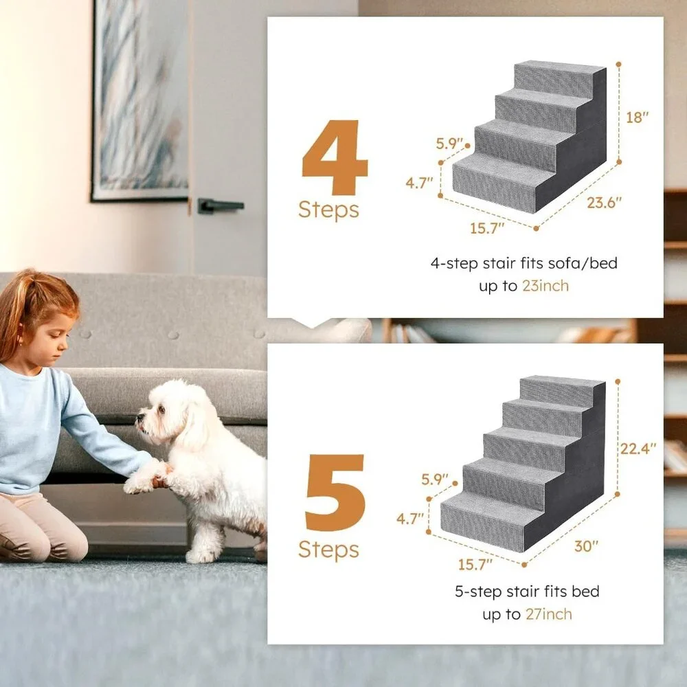 Heeyoo Dog Stairs for Small Dogs,5-Step